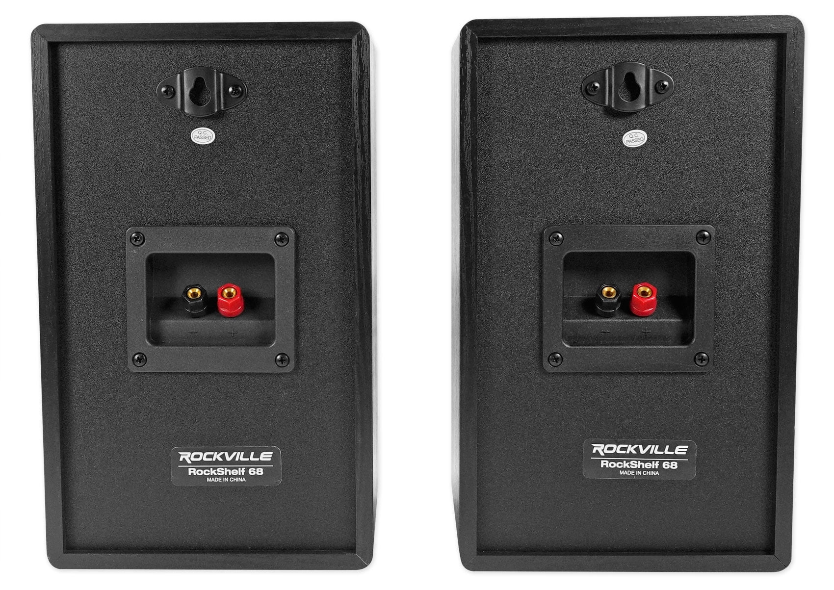 Pair Rockville RockShelf 68B 400w Black 6.5" Home Theater Bookshelf Speakers/8 Ohm