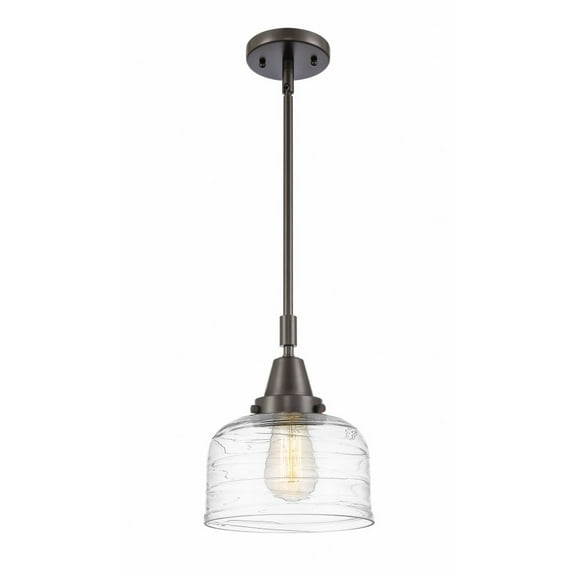 447-1S-OB-G713-Innovations Lighting-Bell - 1 Light Stem Hung Mini Pendant In Industrial Style-11.13 Inches Tall and 8 Inches Wide-Oil Rubbed Bronze