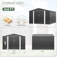 thumbnail image 5 of NETAJE 8'x8' Outdoor Metal Storage Shed with Plastic Floor, Galvanized Steel Shed with Vents & Lockable Doors for Backyard, Garden, Lawn, 5 of 8