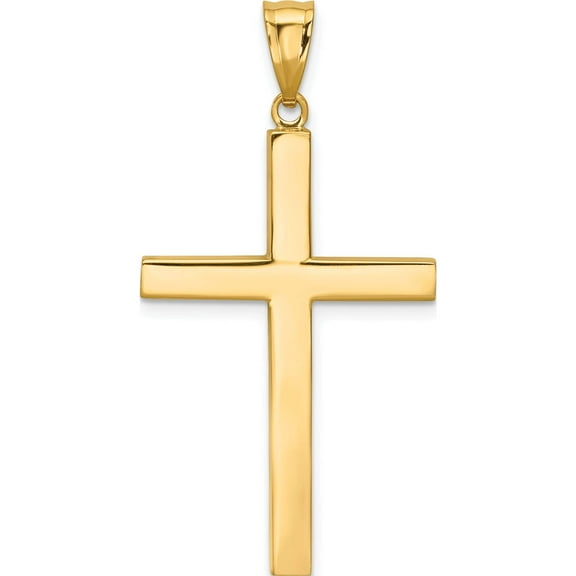14K Yellow Gold Latin Cross Pendant (40 X 21) Made In Turkey k4317