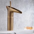 thumbnail image 2 of AFQH All copper retro hot and cold basin over counter basin waterfall faucet, 2 of 9