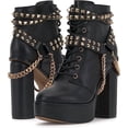 thumbnail image 6 of Jessica Simpson Lannoli Black Leather Studded Chain Lace Up Block High Heel Boot (Black, 11), 6 of 6