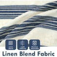 thumbnail image 2 of DriftAway Farmhouse Vertical Striped Linen Blend Textured Light Filtering Semi Sheer Curtains for Living Room Bedroom 102 Inches Long Drapes 2 Panels Broad Striped Linen Dark Blue, 2 of 8