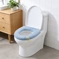 thumbnail image 6 of Thickened Heated Toilet Seat Cushion with Carrying Handle, Removable, Winter Warmth, Anti-Skid, Easy to Clean, Universal Fit for U/V/O/Shaped Toilets Blue, 6 of 6