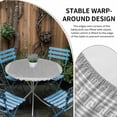 thumbnail image 4 of Gray Geometric Round Fitted Tablecloth with Elastic Edge, Waterproof Table Cloth Table Cover for 55"-60" Tables, White Greek Key Design Burlap Modern Art Tablecloths for Dining Picnic Indoor Outdoor, 4 of 9