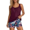 thumbnail image 2 of Trajes de baño para mujer, Trajes de baño para mujer, Traje de baño bikini de tirantes sin espalda de color liso para mujer, Conjunto de bikini con bloques de color y hombros descubiertos, Traje de ba, 2 of 5