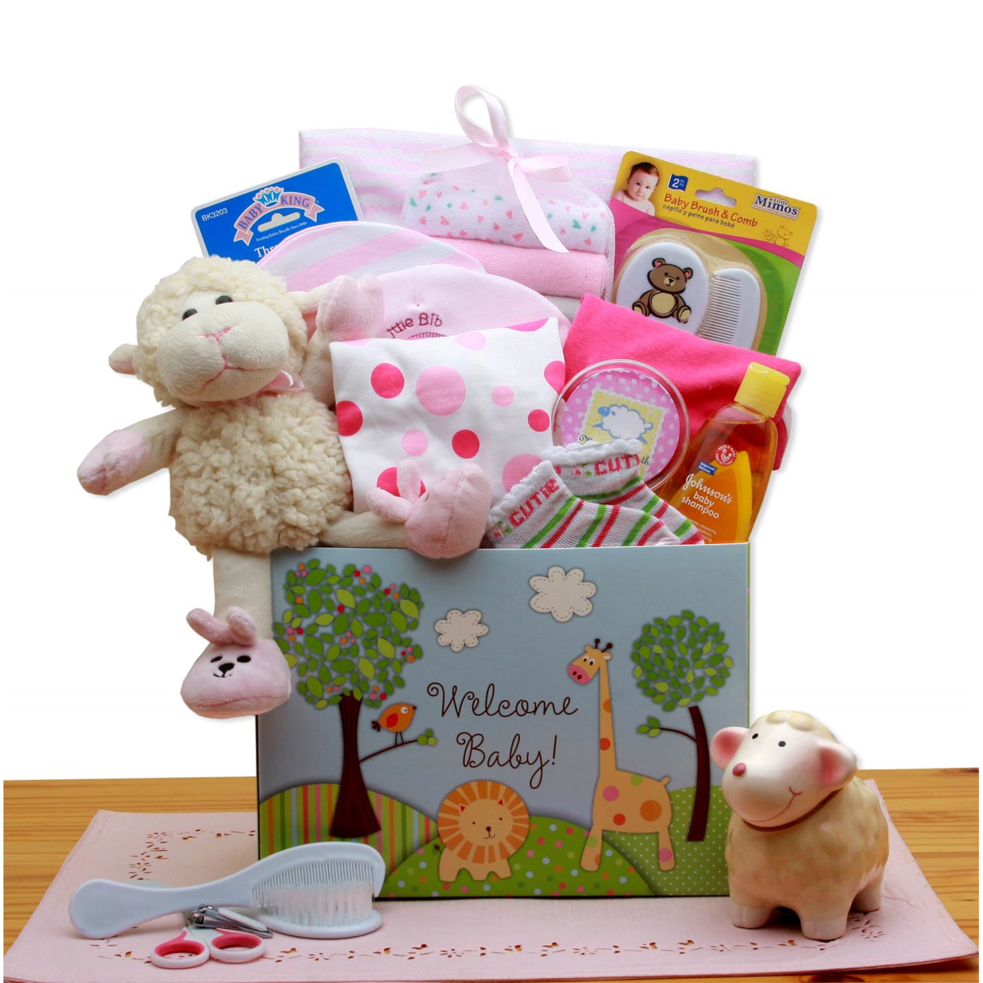 Filled Pink New Baby Gift Box Baby Clothes Baby Shower 3-6 months 