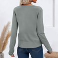 thumbnail image 4 of Womens Casual Crewneck Long Sleeve Open Front Knitted Cardigans Lightweight Button Down Sweater Cardigans Outerwear Tops, 4 of 9