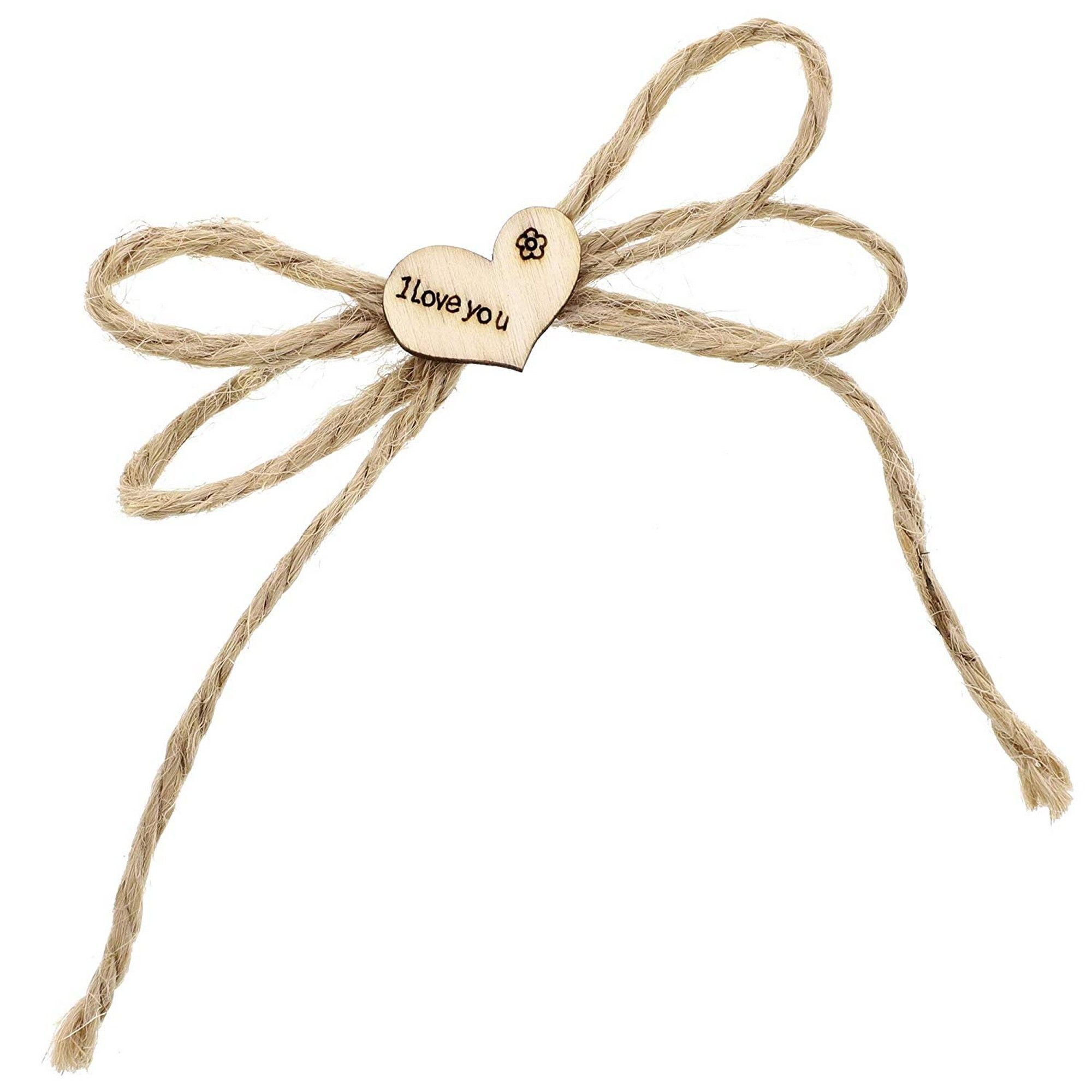 60 Pack Mini Jute Burlap Small Twist Wire Tie Bows for Crafts Gifts