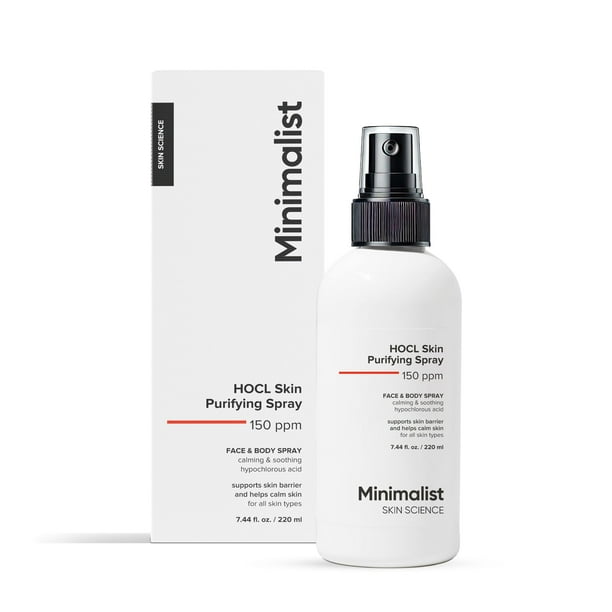Tónico en aerosol minimalista con ácido hipocloroso de 220 ml para el acné