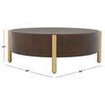 thumbnail image 3 of SAFAVIEH Diangela Modern Dark Oak/Gold Round Wood Coffee Table (34 in. W x 34 in. D x 12 in. H), 3 of 9