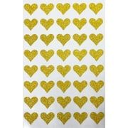 Heart Gold Sticker Glitter Envelopes Seal - Decorative Labels for Stationery, Paperwork and Arts - Permanent Adhesive Color Coding Labels - 400 Pack by Royal Green