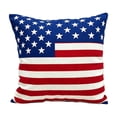 thumbnail image 2 of Pillow Cover, Patriotic Decor Red White Blue Printed Cushion Case, Flock Fabric Pillow Slip with Invisible Zipper for Sofa, Chair and Car, lovely gift for family members, for Independence Day, 2 of 6
