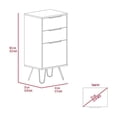thumbnail image 3 of FM Furniture London Commode Moderne en Métal avec 3 Tiroirs et 4 Pieds en Chêne Clair, 3 of 7