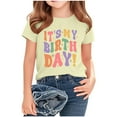 thumbnail image 4 of OGLCCG Birthday T-Shirt for Kids Girls It's Me Hi I'm The Birthday Print Short Sleeve Shirt Happy Birthday Party Tee Top Size 2-15 Years, 4 of 5