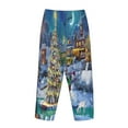 thumbnail image 5 of Disketp Christmas Tree Print Women'S Comfy Pajama Pants Casual Drawstring Palazzo Lounge Wide Leg Pants, 5 of 9