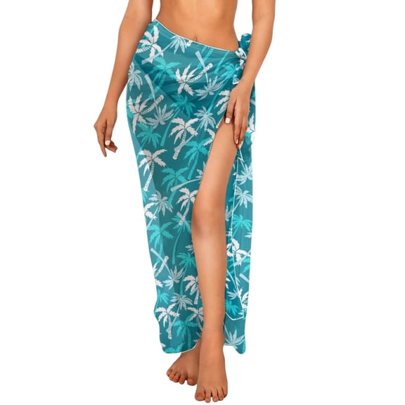 DHFJKG Women Sarong Swimsuit Coverups Chiffon Long Bikini Wraps Sheer Beach Bathing Suit Cover Up