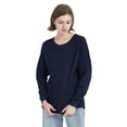thumbnail image 1 of TOPTIE Chandail à Col Rond pour Femmes avec Pompons, Chandail Jersey Jeunesse à Manches Longues, T-Shirt de Jour de Match, Vierge-Marine-TG, 1 of 6
