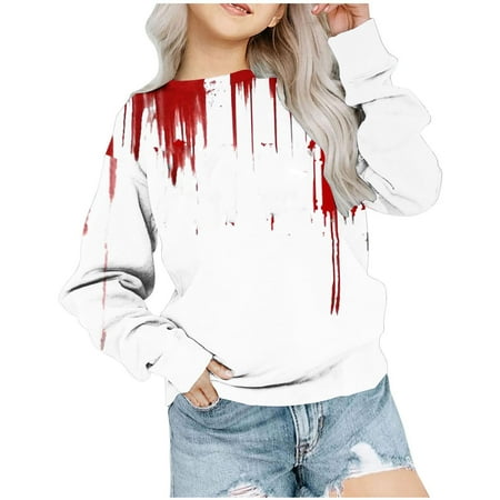 

MuZeFu Winter Clearance Girls Clothes under $5.00 Children s Shirt Long Sleeved Halloween Printed T-shirt Printed Round Neck Short Top Suitable For Boys And Girls Aged 1-12 T-shirts