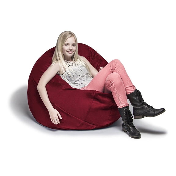 4 ft Kids Bean Bag, Cherry Microsuede