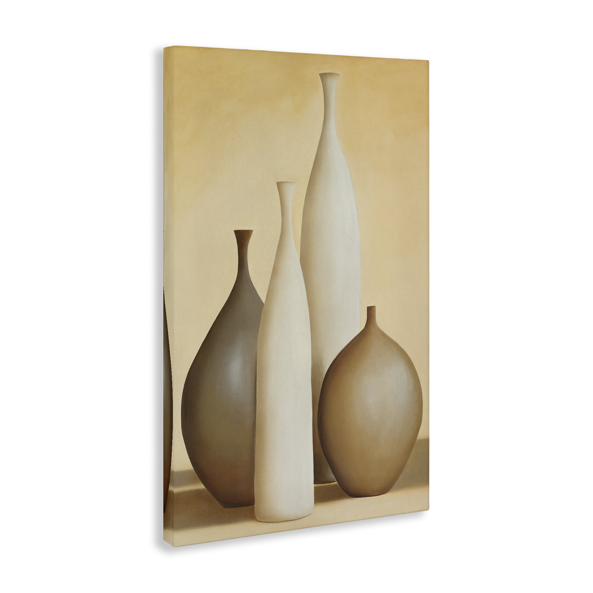 Stupell Industries Neutral Pottery Bottles Furniture Painting Wrapped Canvas Art Print Wall Art, 30 x 45