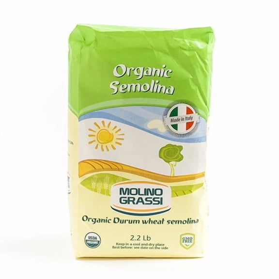 Organic Durum Wheat Semolina Flour by Molino Grassi - 2.2 lb.