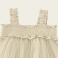 thumbnail image 6 of Tulle Dress For Girls Pleated Strap Sleeveless Mesh Patchwork Dresses Summer Casual Cute Midi Sundress (1-2 Years, Beige), 6 of 6