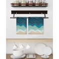 thumbnail image 3 of Blue Waves Kitchen Dish Towels for Drying Dishes Set of 2, Rustic Abstract Beach Ombre Stripes Art Waffle Weave Microfiber Hand Tea Bathroom Towels Quick Dry & Absorbent Towel 15.7x23.6, 3 of 7