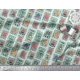 thumbnail image 2 of Soimoi Moss Georgette Fabric Woodgrain Texture & Cartoon Machine Hardware Decor Fabric Printed Yard 42 Inch Wide, 2 of 3
