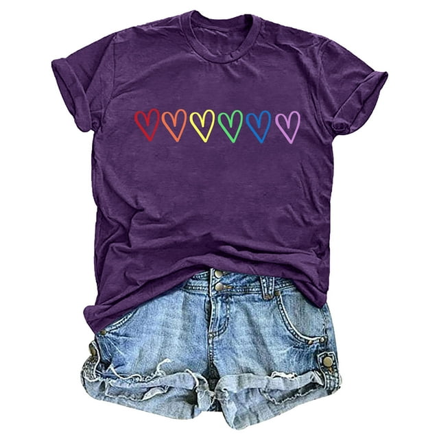 Blouses pour Femmes, Blouse à Manches Courtes Imprimée Mode pour Femmes, T-Shirt Amusant à Col Rond