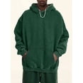 thumbnail image 4 of Men Hoodies Oversized Unisex Acid Wash Hoodie Vintage Cotton Sweatshirt Dark Green M, 4 of 7