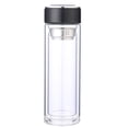 thumbnail image 1 of Yuarrent Botella de agua de vidrio de 320ML con alto contenido de borosilicato con filtro Botella de té y café resistente al calor de doble capa Utensilios de cocina negro Yuarrent JJ23232-02B, 1 of 1