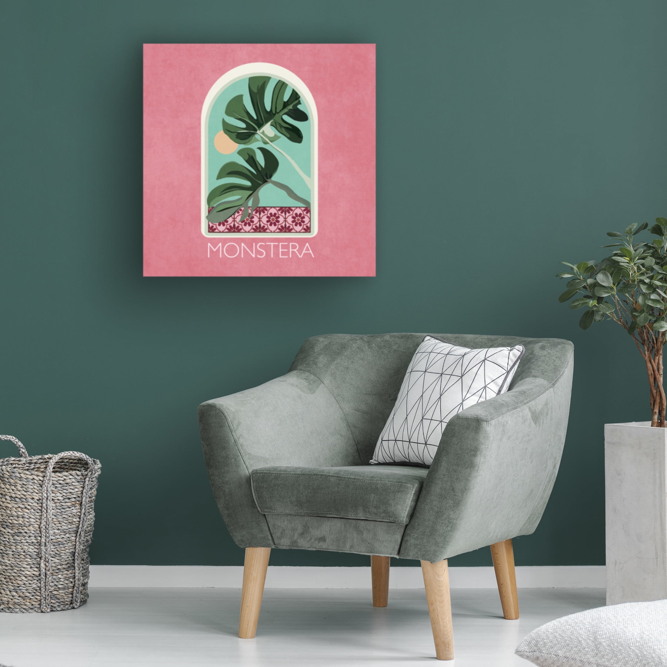 Trademark Fine Art Emel Tunaboylu  Green Sets Monstera Canvas Wall Art