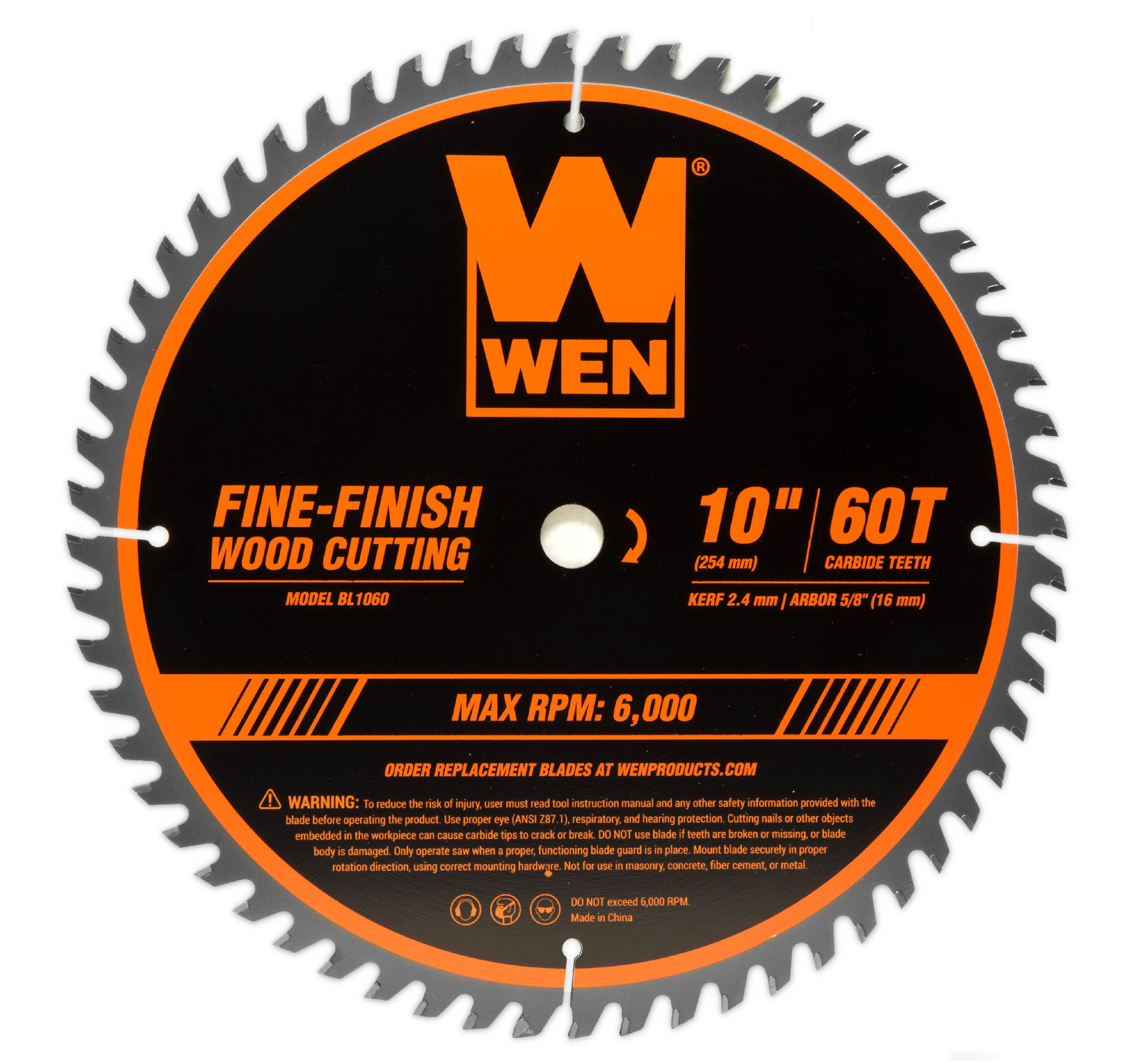 WEN 10-Inch 32-Tooth and 60-Tooth Carbide-Tipped Professional Woodworking Saw Blade Set, Two Pack, BL1032-2