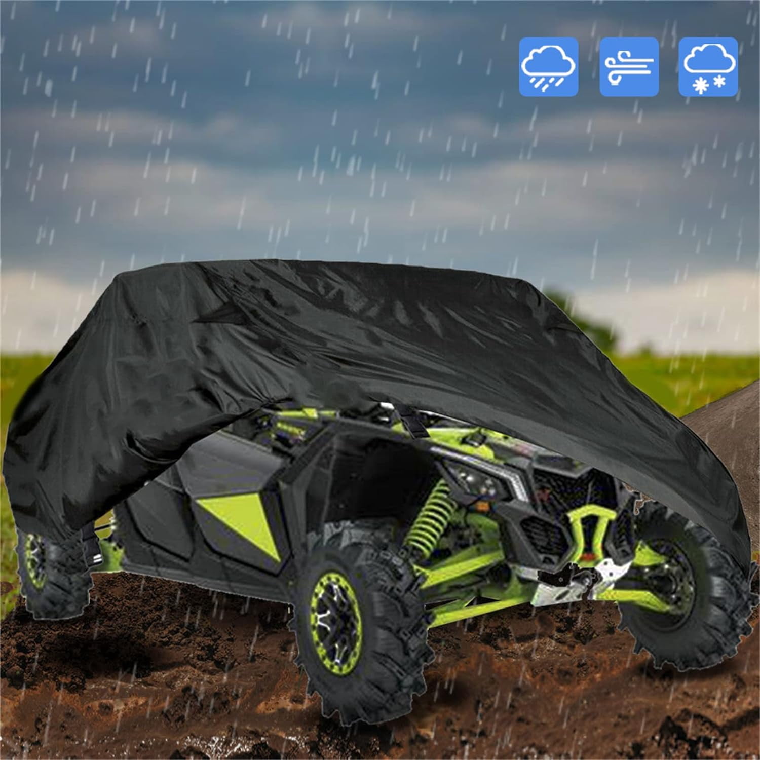 SEBLAFF UTV Vehicle Cover Storage 4-6 Seater Replacement for Maverick X3 Max R Turbo