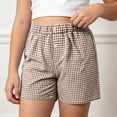thumbnail image 2 of CAIVO Kids Girls Summer Casual Loose Fit Plaid Shorts Elastic Waist Wide Leg Breathable Shorts With Pockets Breathable Solid Color Bottoms For Holiday Travel, 2 of 4
