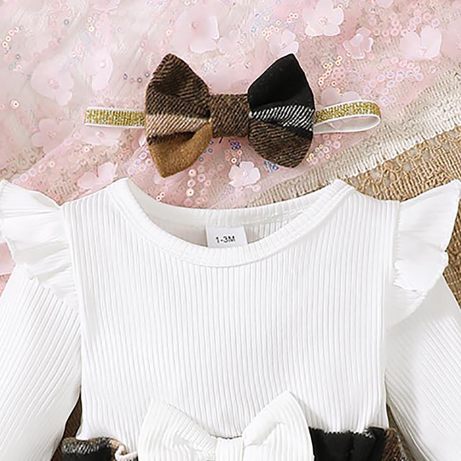 Staki Girl Clothes Baby Girl Knit Romper Long Sleeve Onesie Fall Winter Clothes(Khaki,12-18 Months)