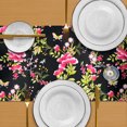 thumbnail image 6 of Table Runner for Dining Table, Black Japanese Print Floral Table Linen - Home Decor, 6 of 7
