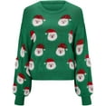 thumbnail image 4 of Chandails de Noël Laids pour Femmes Chandail-Over Tricoté Col Rond Laid pour Fête, 4 of 6