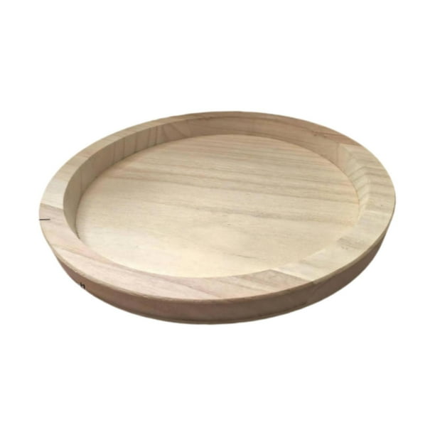 Organizador de mostrador de baño de madera Bandeja de madera para servir de 20 cm Beige