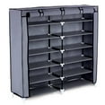 thumbnail image 1 of SalonMore 6 Tiers Portable Shoe Rack Closet Fabric Cover Shoe Storage Organizer Cabinet Gray, 1 of 8