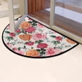 thumbnail image 6 of Red Peony Flower Half Round Door Mat, Rose Floral Non-Slip Half Circle Rug Doormats Absorbent Washable for Indoor Outdoor Kitchen Bedroom Home Decor 24"x36", 6 of 7