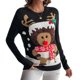 thumbnail image 1 of Suéteres De Punto Suéter negro con estampado de ciervos Traje de vacaciones de estilo festivo informal para mujer Kuymtek Negro T M para Mujer, 1 of 7