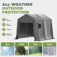thumbnail image 6 of BaPiPro 10x10FT Grey Gable Top Carport, Multifunctional Outdoor Storage Shelter with All-Weather Metal Frame for Patio Vehicle Parking & Outdoor Gear Storage, 6 of 8