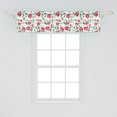 thumbnail image 2 of Ambesonne Floral Vintage Valance Pack of 2, Flower Bohemian Art, 54"X12", Green Ruby and White, 2 of 3
