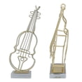 thumbnail image 3 of Violin Ornament Modern Style Iron Decorative Golden Minimal Line Instrument Statue for Desk Decoration, 3 of 5