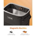 thumbnail image 3 of HOTOR Car Trash Can with Lid, Leak-Proof Car Garbage Can with Mesh Pockets, Car Accessories, 2 Gallons, Leopard-Print Black, 3 of 8