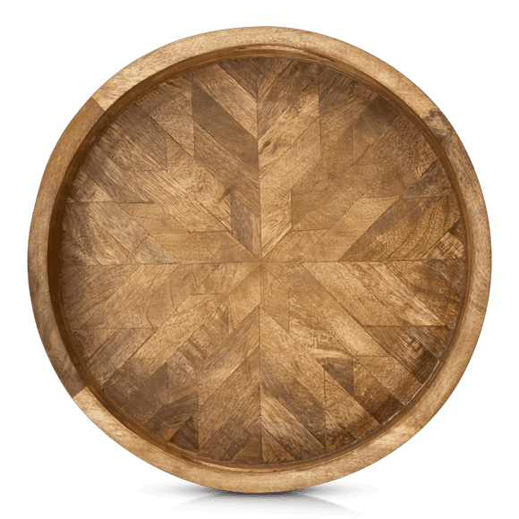 Bouclair Natural Round Mango Wood Tray