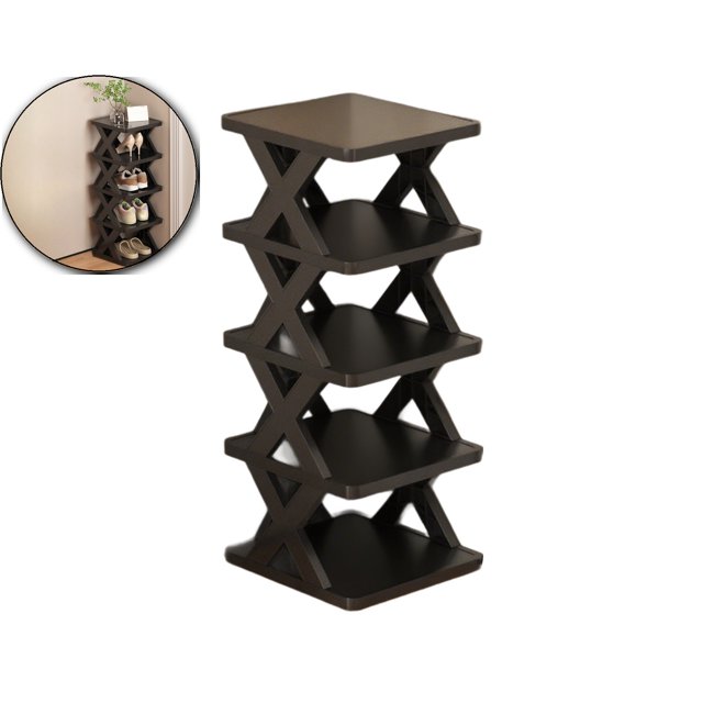 Dvruxg Plastic Folding Shoe Rack, Space-Saving Stackable Shoe Organizer for Closet, Entryway, Dorm, Apartment, No Assembly Required, Lightweight & Durable