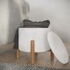 thumbnail image 2 of Lavish Home Storage otomano – Reposapiés redondo Sherpa o organizador de almacenamiento con parte superior extraíble para sala de estar, dormitorio o apartamento (blanco), 2 of 5